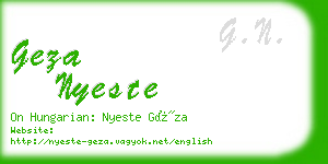 geza nyeste business card